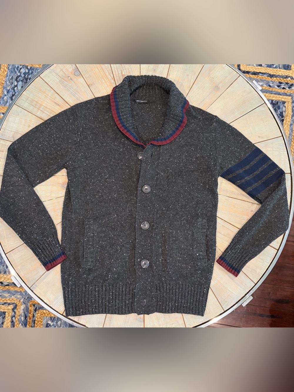 Men’s Cedar Wood State Button down shawl collar cardigan - Medium